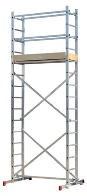 Produktbild von fahrbares Arbeitsgerüst - Arbeitshöhe 5,00 m - Montagegerüst mit Treppenfunktion - schnell aufbaubar, Aluminium