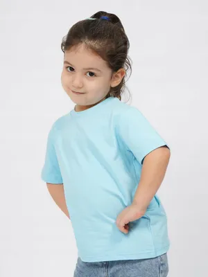 Produktbild von T-Shirt Kinder – Größe 128 – Hellblau – 100% Baumwolle – Ideal für Schulsport, Bequem