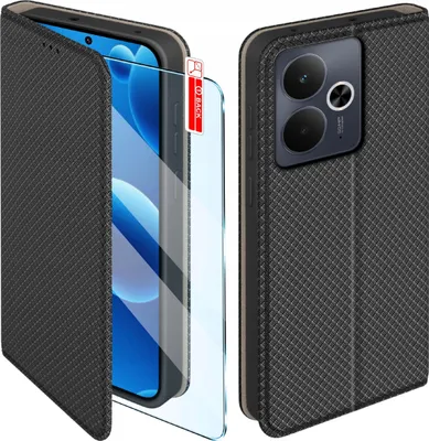 Immagine prodotto di Custodia MAGNET per Realme 14T 5G con chiusura nera + vetro 9H