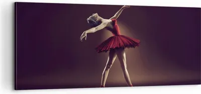 Produktbild von Bild auf Leinwand - Leinwandbild - Einteilig - Ballerina Rot Kleid - 100x40cm - Wand Bild - Wanddeko - Wandbilder - Leinwanddruck - Bilder - Wanddekoration - Leinwand bilder - Wandbild - AB100x40-4336