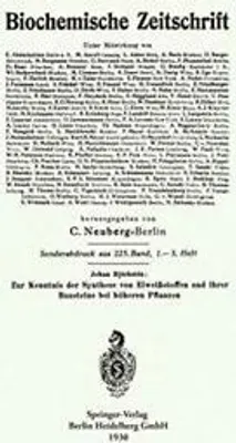 Obrázek produktu pro Zur Kenntnis der Synthese von Eiweißstoffen und ihrer Bausteine bei höheren Pflanzen