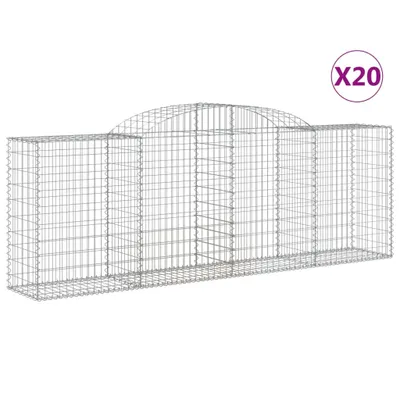 Produktbild von Gabionen mit Hochbogen 20 Stk 300x50x100/120cm Verzinktes Eisen