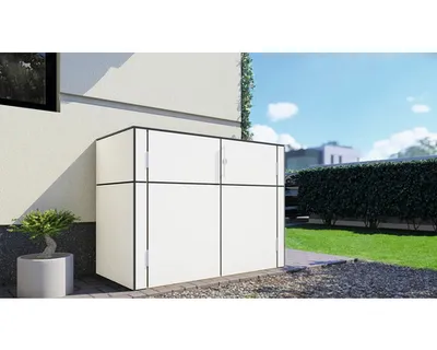 Produktbild von Gartenschrank Bertilo HPL Sideboard 155 x 75 x 116 cm weiß