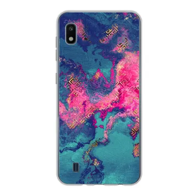 Produktbild von MuchoWow® Handyhülle Schutzhülle Hülle für Samsung Galaxy A10 Marmor - Farbe - Rosa - Blau Silikon Softcase Handy Hülle - Schutzhülle