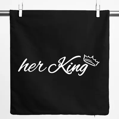 Produktbild von Huuraa Kissenbezug her King Krone 40x40cm Black Baumwolle Dekokissenbezug Geschenkidee