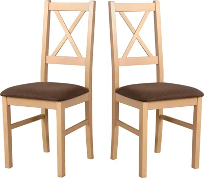 Produktbild von LeafDesign Esszimmerstühle Holz - Stuhl Buche Massiv - Stühle Esszimmer 2er Set - Holzstuhl - Esstischstühle - Küchenstühle 2 x "Nilo 10", sonoma