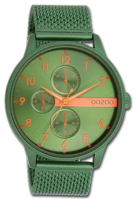 Produktbild von Oozoo Herrenuhr Timepieces grün Metallarmband Quarz Analoguhr D3UOC11303