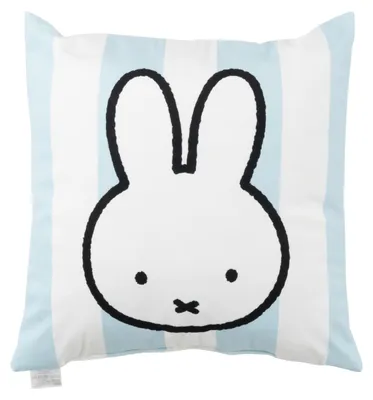 Produktbild von Miffy Kissen - Hase Plüsch Dekokissen Zierkissen Kopfkissen Sitzkissen Weiß/Blau 40 x 40 cm