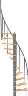 Produktbild von Minka Spindeltreppe Suono Smart 38 - 305,5cm Geschosshöhe Buche Grau für 120x68cm Deckenöffnung