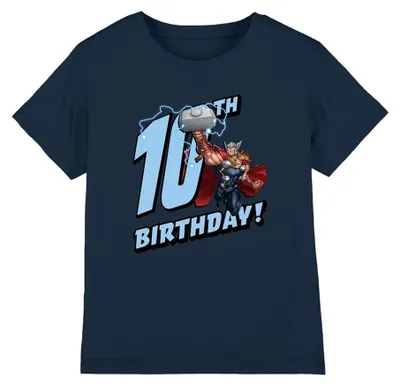 Produktbild von Marvel Thor Birthday 10 Kinder T-Shirt, Navy, 7–8 J – Größe 7-8 Jahre