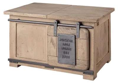 Produktbild von MASSIVMOEBEL24.DE Truhe Mango 76x51x46 whitewash lackiert RAILWAY #334