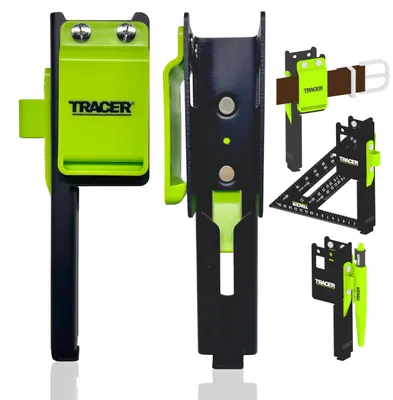 Produktbild von Tracer Zimmermannswinkelhalter und Bandmaßtasche- Aluminiumkörper, Dual-Markerha