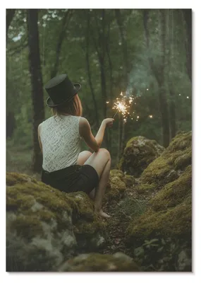 Produktbild von POSTER - 29x42 cm (A3) - Artland - Geheimnisvolle Waldlandschaft mit einem Hauch von Abenteuer -  Wandbild für Wohnzimmer Schlafzimmer & Flur, Modernes Poster Wanddeko, Ungerahmt