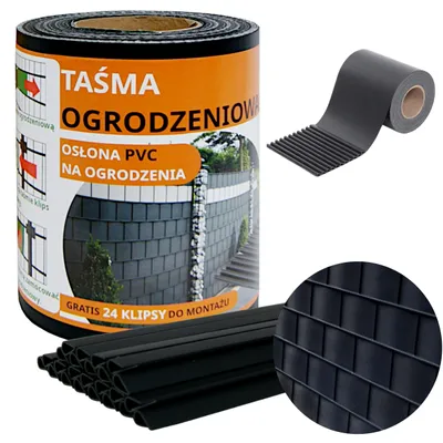 Obrázek produktu pro Ekspand | Plachta na plot – černá – 19 cm x 35 m – odolná proti UV záření – 24 sponek