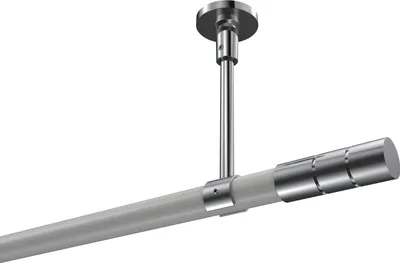 Produktbild von Interdeco Gardinenstange / Vorhangstange Weiß / Chrom, Typ Sonette Elanto (Rillenzylinder) ohne Ringe, Deckenmontage, 20 mm Ø 1-läufig, 600 cm