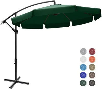 Image de Grand parasol Azomor robuste avec armature en acier, pour le jardin ou la terrasse