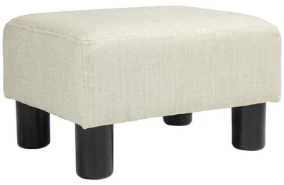 Produktbild von Fußhocker - Faltbarer Hocker / Sitzpouf - Höhenverstellbar - Gepolstert - Drehbar - Belastbar bis 110 kg - 40x30x24 cm - Beige