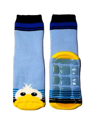 Produktbild von Kinder ABS-Socken aus Baumwolle Kleine Ente Hellblau-Marine Größe 27-30