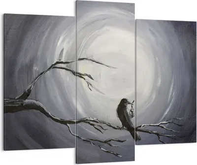 Produktbild von Bild auf Leinwand - Leinwandbild - Vogel Baum modern - 130x100cm - Wand Bild - Wanddeko - Leinwanddruck - Bilder - Kunstdruck - Wanddekoration - Leinwand bilder - Wandkunst - CB130x100-3432