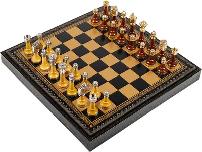 Image de Jeu d'échecs de luxe (35 × 35 cm) en  – Damier et backgammon inclus