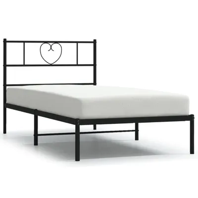 Obrázek produktu pro vidaXL Postel s čelem kovová černá 75x190 cm