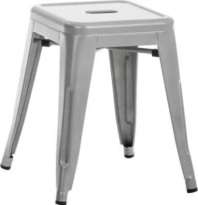 Produktbild von CLP Hocker Armin aus Metall bis 200 kg belastbar stapelbar silber