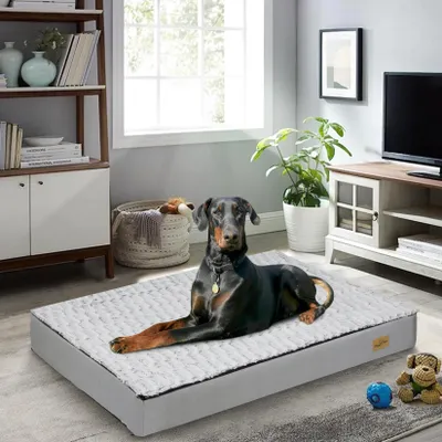 Produktbild von FATIVO Orthopädisches Hundebett 3XL 135x100x12cm–Gelenkschonende Hundematte, Hundesofa & Katzenbett, Waschbar, Wasserfest, für Mittelgroße Hunde