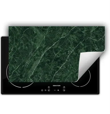 Immagine prodotto di DarHaus Piastra di copertura per fornelli 90x52 cm Tappetino antiscivolo Roll-up, verde - marmo