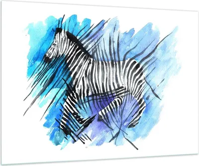 Produktbild von Bilder auf glas - Zebra Streifen Tierwelt Pelz - 100x70cm - Glasbilder - Wandbilder - Kunstdruck - zum Aufhängen bereit - Wanddekoration aus Glas - Glas Bilder - Wandbild auf Glas - GAA100x70-2986