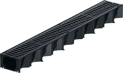Produktbild von 1m ACO Hexaline 2.0 Entwässerungsrinne mit 2 Gussrosten á 0,5m Rinne Bodenrinne Terrassenrinne