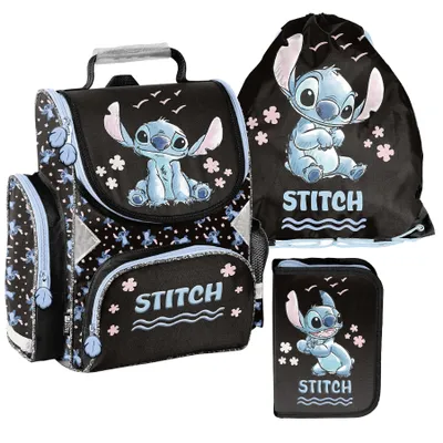 Produktbild von Schulrucksack Mädchen Jungen Motiv LILO & STITCH 3 T Set Rucksack Federmäppchen Tasche Mega-Set Paso Disney STICZ