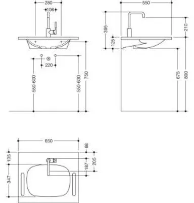 Produktbild von HEWI 950.19.040 55 Produktset WT u. Armatur,