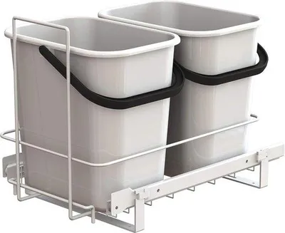 Obrázek produktu pro Kuchyňský odpadkový koš, 2 nádoby, 11,5 litru – bílý