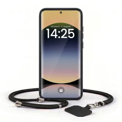 Produktbild von Handyhülle für Xiaomi Redmi Note 14 Pro 5G mit Handykette Band Kordel Hülle Case Schutzhülle Schwarz
