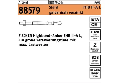 Produktbild von Highbond-Anker R 88579 M16x 160/30 Stahl galv.verz. 10 Stück FISCHER