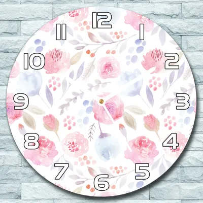 Produktbild von Wanduhr aus Glas Rund fi 30 Rose Vintage Quarz Deko Schlafzimmer Büro