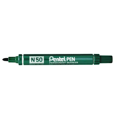 Obrázok produktu pre Pentel N 50 permanentný popisovač Zelený hrot 12 ks