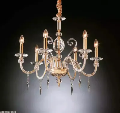 Image de Élégant lustre en cristal d'or Suspension de plafond nouveau