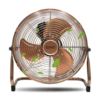 Produktbild von OZAVO Bodenventilator, Windmaschine ⌀35 cm mit 3 Laufgeschwindigkeiten, Tischventilator Metall, Luftkühler, verstellbare Neigungswinkel, Retro
