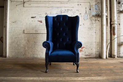 Obrázek produktu pro Křídlo Křeslo Televizní design Čalounění Pohovka Gauč Chesterfield Textil  355