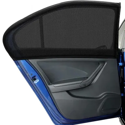 Image de Protection solaire pour les vitres de voiture - 1 paire - Fenêtres latérales arrière - Respirant - Protection de l'intimité - Adapté aux adultes et aux enfants