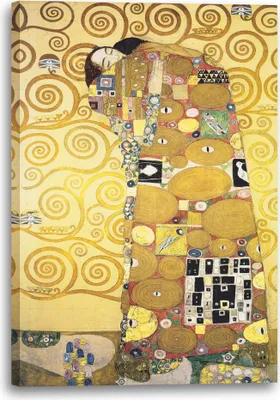 Produktbild von Leinwandbild (70x100cm): Gustav Klimt - Die Umarmung (1909), echter Holz-Keilrahmen inkl. Aufhänger, handgefertigt in Deutschland
