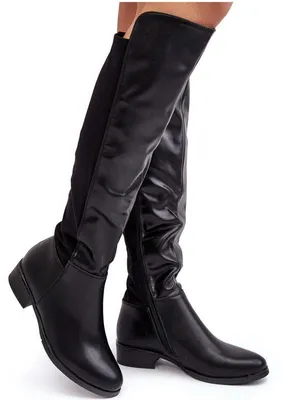 Produktbild von Damen Lederstiefel Kniehoch SBarski HY27098A Schwarz 37