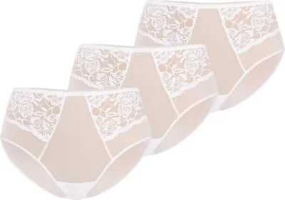 Produktbild von Teyli 3er Pack: Hohe Taille Slip mit floraler Spitze Vida Female 334-3 weiß 3XL