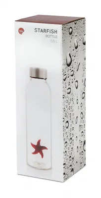Image de Gourde Star 500 ml, 23 cm, verre/acier inoxydable, transparente