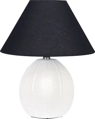 Produktbild von BELIANI Tischlampe Beige Keramiksockel Stoffschirm Raumbeleuchtung Nachttischlampe