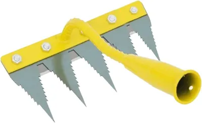 Immagine prodotto di Zappa da giardino - Diserbatore - Per smuovere il terreno - Manico ergonomico - 38 x 15 cm - Giallo
