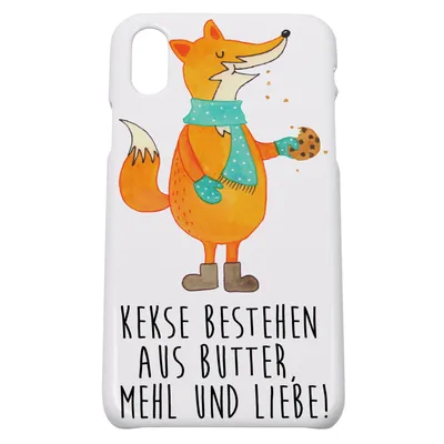 Produktbild von Mr. & Mrs. Panda Iphone 10 Handyhülle Fuchs Keks - Weiß - Geschenk, kalt, Frieren, Küche Deko, Handy, Winter, Cover, Hülle, Weihnachten, Weihnachtlich, X