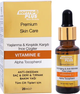Zdjęcie produktu dla Softto Plus Anti-Aging & Anti-Wrinkles Fine Lines Vitamin E Oil - olejek przeciwzmarszczkowy z witaminą E