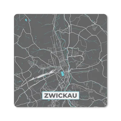 Produktbild von MuchoWow® Mauspad Mousepad Deutschland - Blau - Zwickau - Stadtplan - Karte 30x30 cm - Mousepads - Maus Mat - Pad - Mausunterlage - Gaming